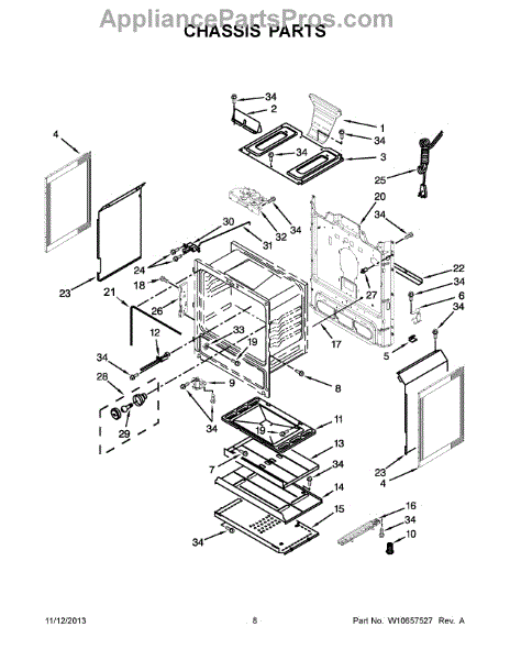 Parts for Whirlpool WFG520S0AS2: Chassis Parts - AppliancePartsPros.com