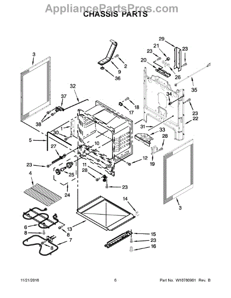 Parts for Whirlpool YWFE510S0ES0: Chassis Parts - AppliancePartsPros.com