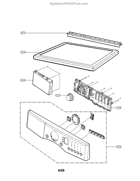 Parts for LG DLE2101W: Control Panel and Plate Parts ...