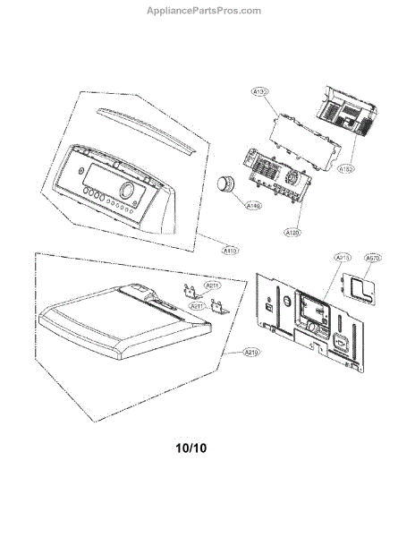 Parts for LG DLE5001W: Control Panel and Plate Assembly Parts