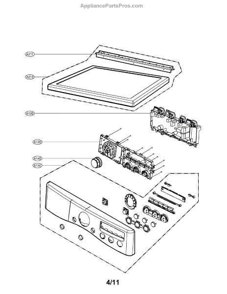 Parts for LG DLEX2550W: Control Panel and Plate Assembly Parts