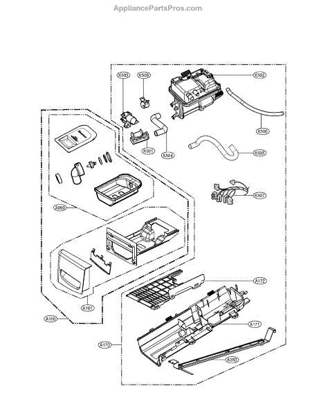 Parts for LG DLEX3360V: Panel Drawer Assembly and Guide Assembly Parts