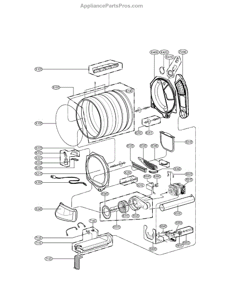 Parts for LG DLEX5101V: Drum and Motor Parts Assembly Parts ...