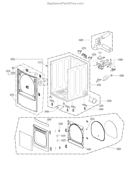 Parts for LG DLG4871W: Cabinet and Door Assembly Parts ...