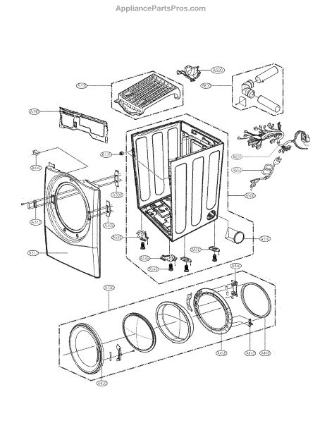 Parts for LG DLGX2502V: Cabinet and Door Parts - AppliancePartsPros.com