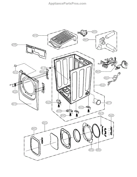 Parts for LG DLGX2802R: Drum and Motor Parts - AppliancePartsPros.com