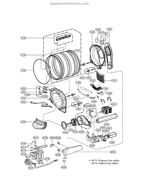 Parts for LG DLGX3551W: Drum and Motor Assembly Parts