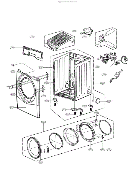 Parts for LG DLGX7188WM: Cabinet & Door Parts - AppliancePartsPros.com