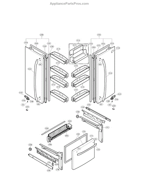 Parts For Lg Lfc25776st   00: Door Parts - Appliancepartspros.com