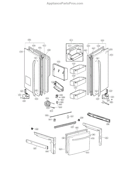 Parts for LG LFX28977SB / 01: Door Parts - AppliancePartsPros.com