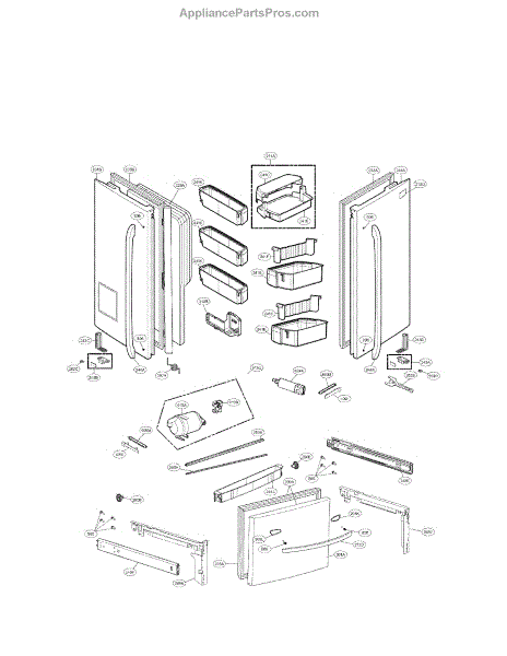 Parts for LG LFX31925ST / 01: Door Parts - AppliancePartsPros.com