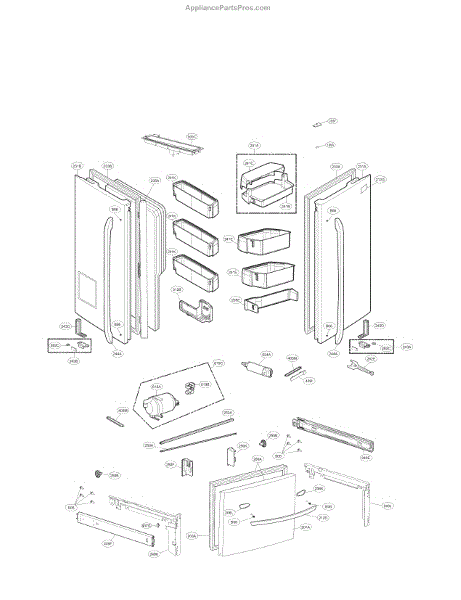 Parts for LG LFXC24726S / 02: Door Parts - AppliancePartsPros.com