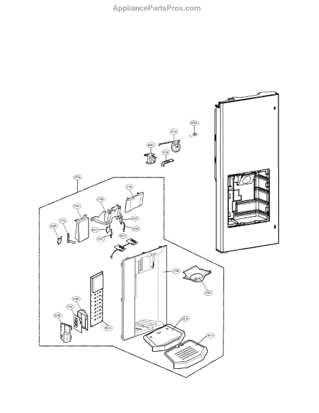 Parts for LG LMX28987ST: Dispenser Parts - AppliancePartsPros.com