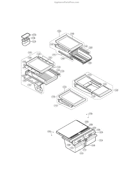 Parts for LG LRDN22734TT: Refrigerator Parts - AppliancePartsPros.com