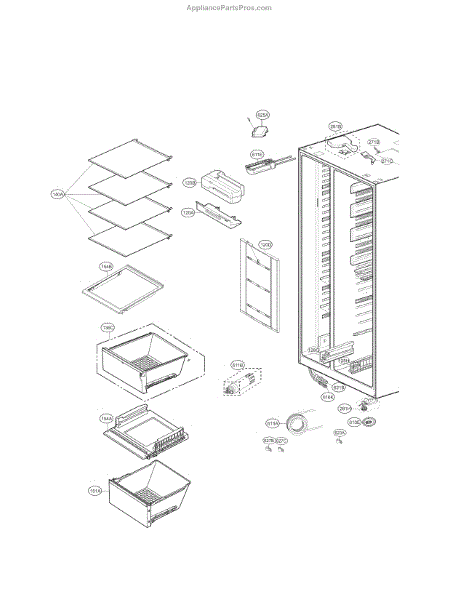 Parts for LG LSXS26366S: Refrigerator Compartment Parts ...