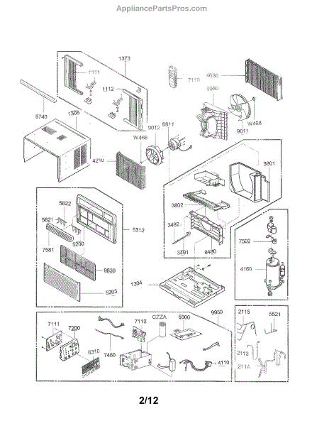 Parts For LG LW8011ER: Exploded View Part Parts - AppliancePartsPros.com