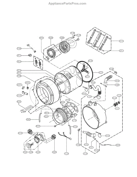 Parts for LG WM2501HWA: Drum and Tub Parts - AppliancePartsPros.com