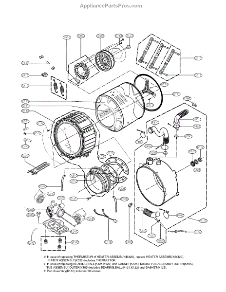 Parts for LG WM3550HVCA: Drum and Tub Assembly Parts ...