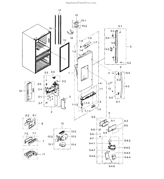 Samsung DA63-03454B Samsung French Door Center Hinge (AP4144936 ...