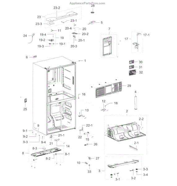 Parts For Samsung Rf23j9011sg Aa   0002: Cabinet Parts 