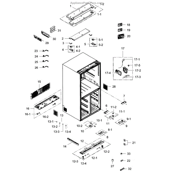 Parts for Samsung RF24J9960S4/AA / 0001: Cabinet Parts ...