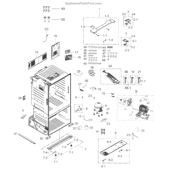 Parts For Samsung Rf263beaesg Aa 0001 Cabinet Parts