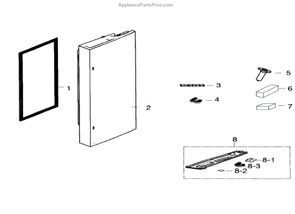 Parts for Samsung RF26HFENDSR/AA / 0001: Right Door Parts ...