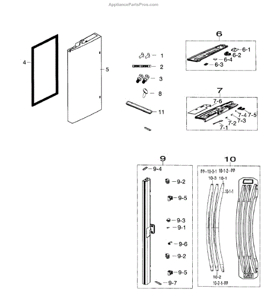 Parts For Samsung Rf26hfendsraa 0000 Fridge Left Door Parts 9201