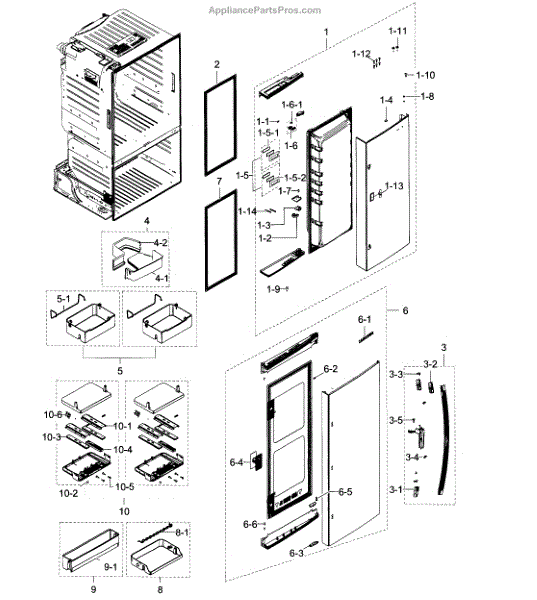Parts for Samsung RF28HDEDBSR/AA / 0010: Fridge Door Parts ...