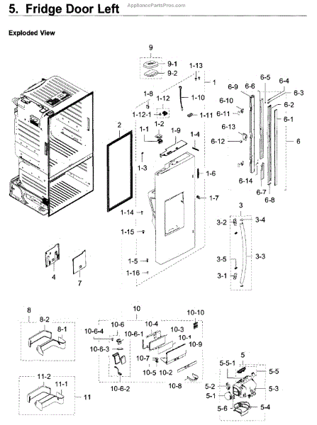 Parts for Samsung RF28HDEDPBC/AA / 0008: Fridge Door L Parts ...