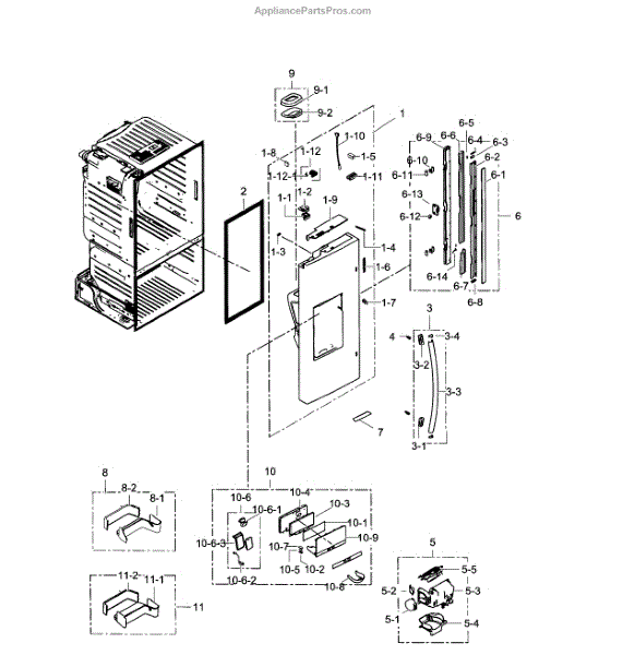 Parts for Samsung RF28HFEDBBC/AA / 0000: Left Door Parts