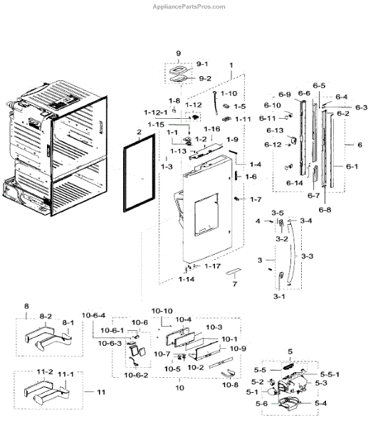 Parts for Samsung RF28HFEDTSR/AA / 0007: Left Door Parts ...