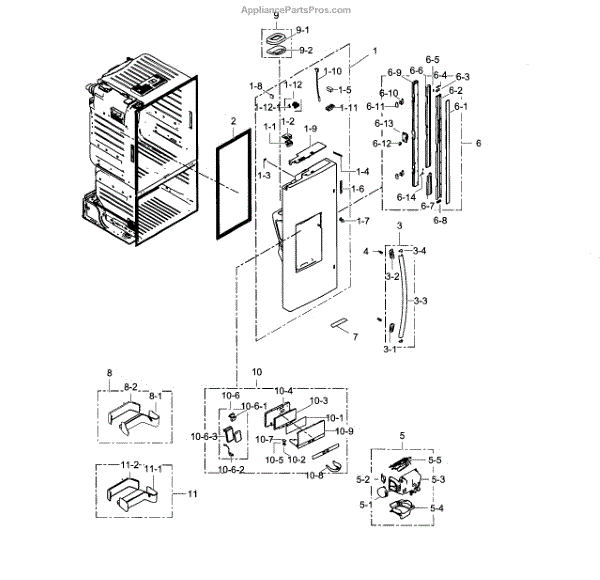 Parts for Samsung RF28HFEDTSR/AA / 0003: Fridge Door L Parts ...