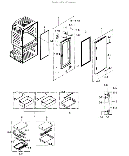 Parts for Samsung RF28JBEDBSG/AA / 0004: Right Door Parts ...