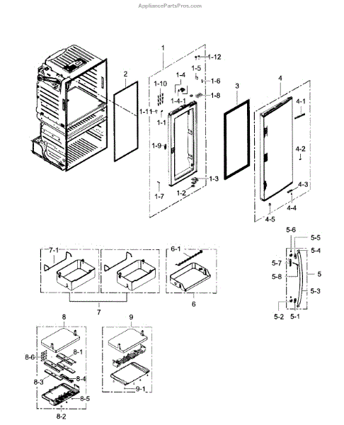 Parts for Samsung RF28JBEDBSG/AA / 0003: Right Door Parts ...