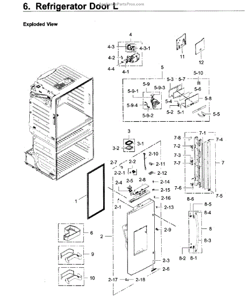 Parts for Samsung RF28JBEDBSR/AA / 0003: Fridge Door L Parts ...