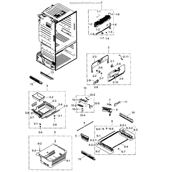 Parts for Samsung RF30HDEDTSR/AA / 0001: Freezer Parts ...