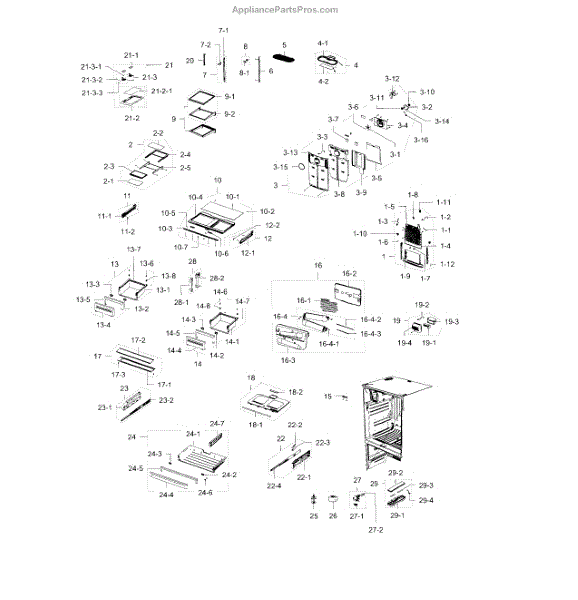 Parts for Samsung RFG238AAWP/XAA / 0000: Refrigerator ...