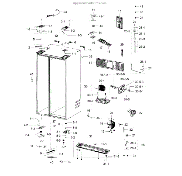 Parts for Samsung RH30H9500SR/AA / 0000: Cabinet Parts ...