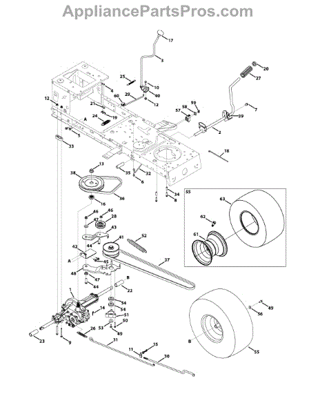 Parts for Bolens 13WC762F065 / 2011: Transmission Drive Assembly Parts ...