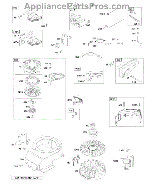 Parts for Briggs & Stratton 120502-0255-E1: Blower Housing / Shrouds ...