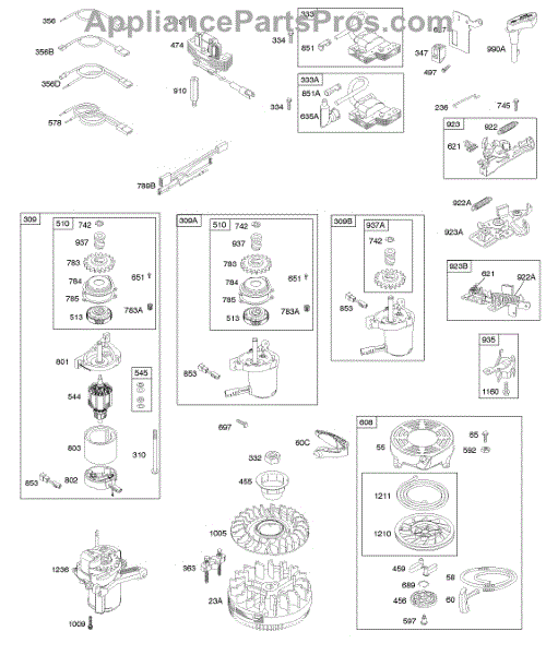 Parts for Briggs & Stratton 123K02-0592-E1: Alternator, Electric ...