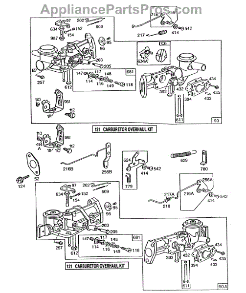 Parts for Briggs & Stratton 130202-1858-01: (2) Carburetor Assemblies ...