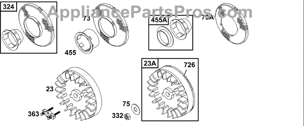 Parts For Briggs And Stratton 135202 0258 01 Flywheels Rotating Screens Parts 7822