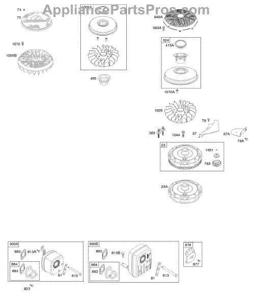 Parts for Briggs & Stratton 219802-0118-B1: Exhaust System, Flywheel ...