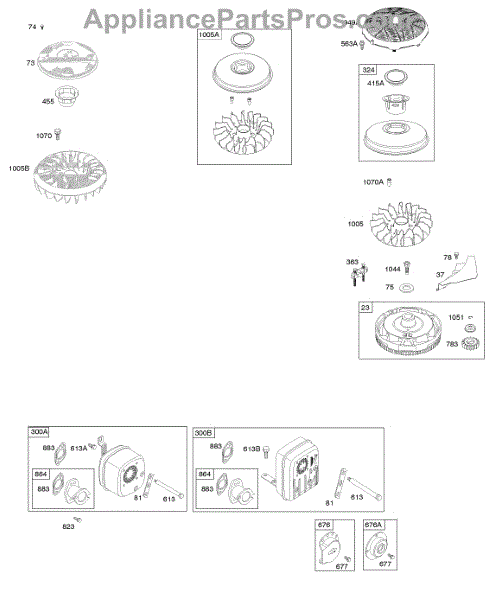 Parts for Briggs & Stratton 21B807-2453-B2: Exhaust System, Flywheel ...