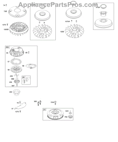 Parts for Briggs & Stratton 31F707-0112-E1: Flywheel, Rewind Starter ...