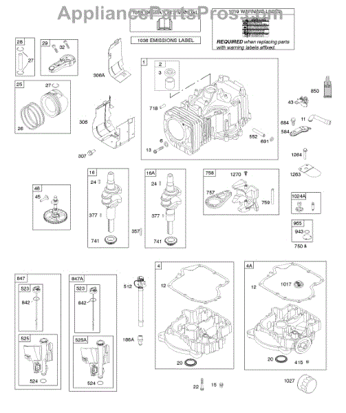 Parts for Briggs & Stratton 31R7070001G1 Camshaft,crankshaft