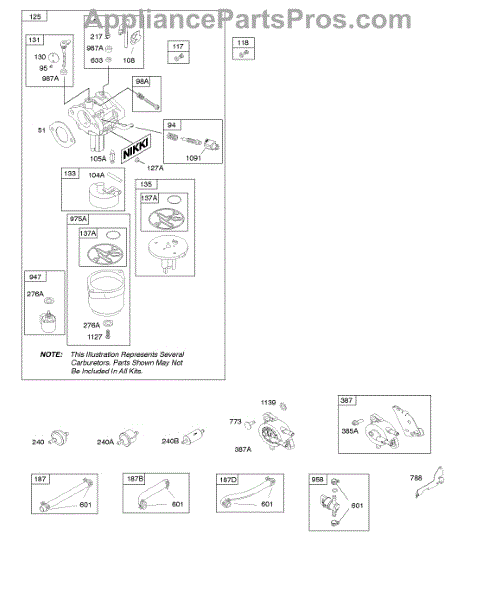 Parts For Briggs & Stratton 331877-0805-E1: Carburetor, Fuel Supply ...