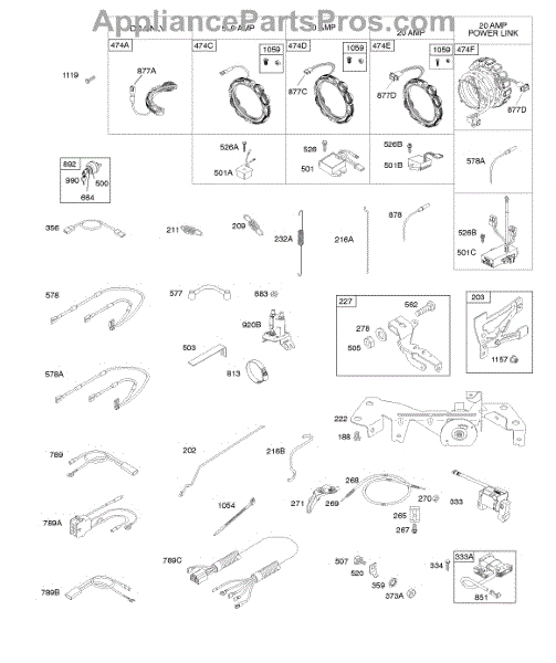 Parts for Briggs & Stratton 386777-0114-E1: Alternator, Controls ...